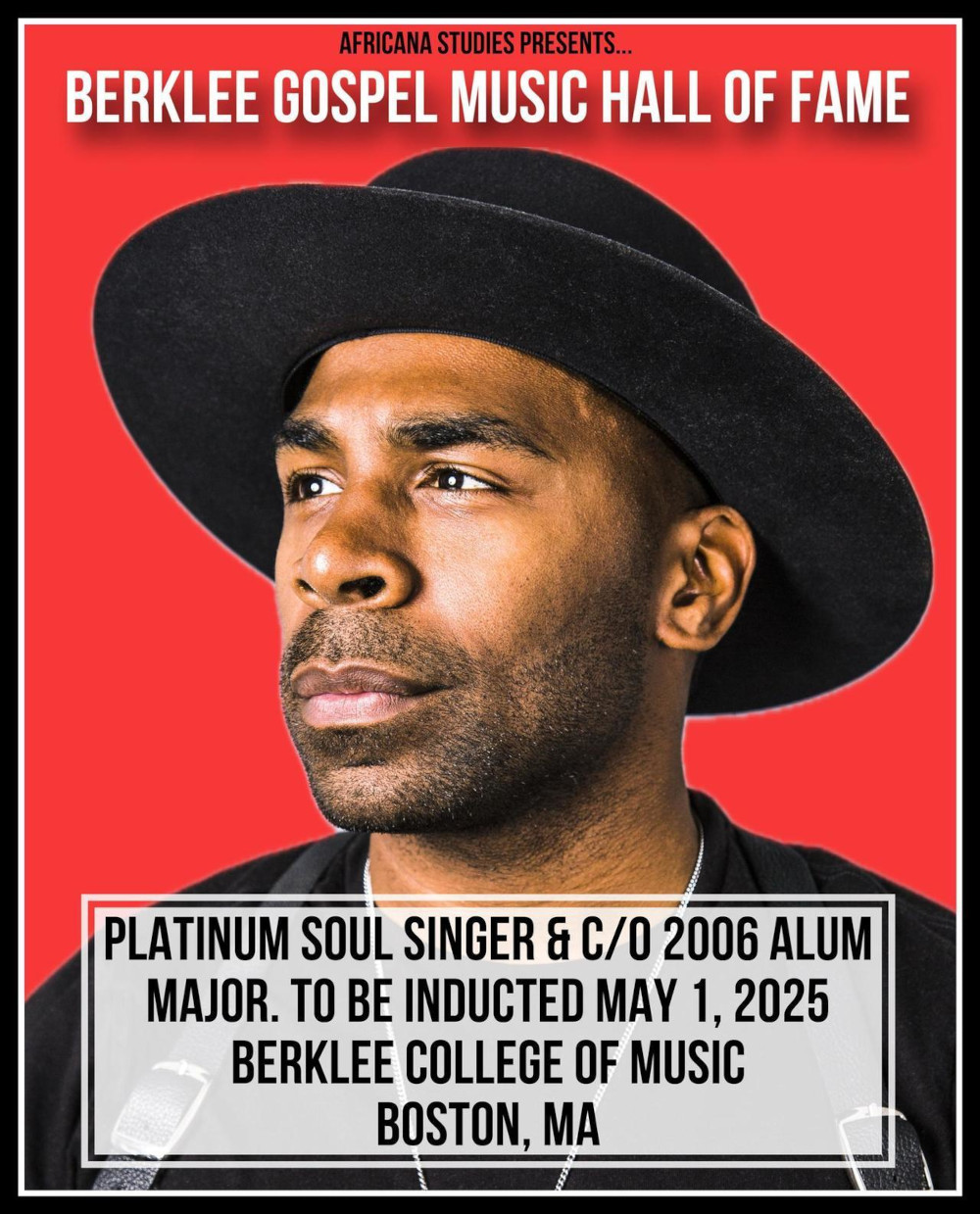 Platinum Soul Singer MAJOR. To Be Inducted Into The Berklee Gospel Music Hall of Fame May