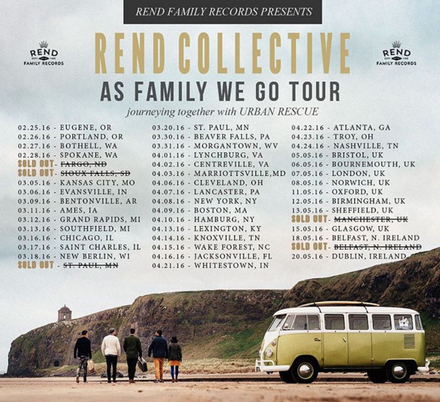 Rend Collective Kick Off 'As Family We Go' Headlining Tour Visiting US, UK & Ireland