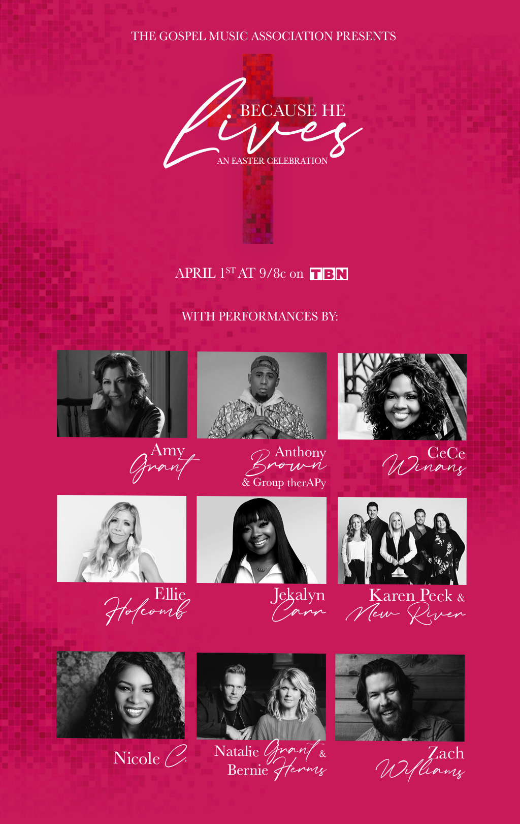 Gospel Music Association Announces Easter Broadcast Special on TBN,  Because He Lives: An Easter Celebration